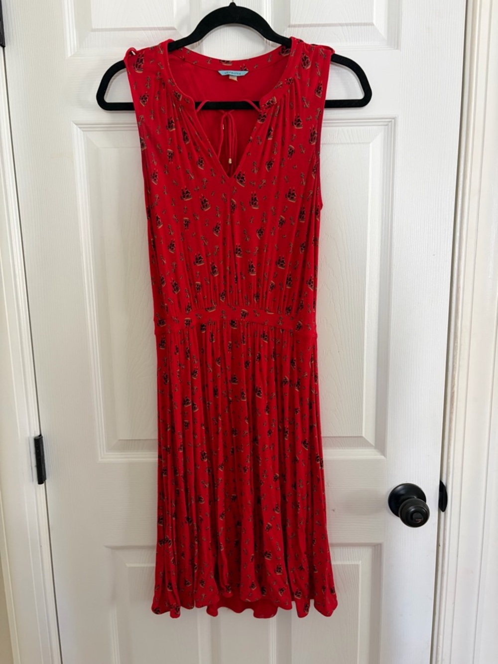 Leifnotes Sleeveless Red nautical Jersey Midi Dress by Anthropologie xs